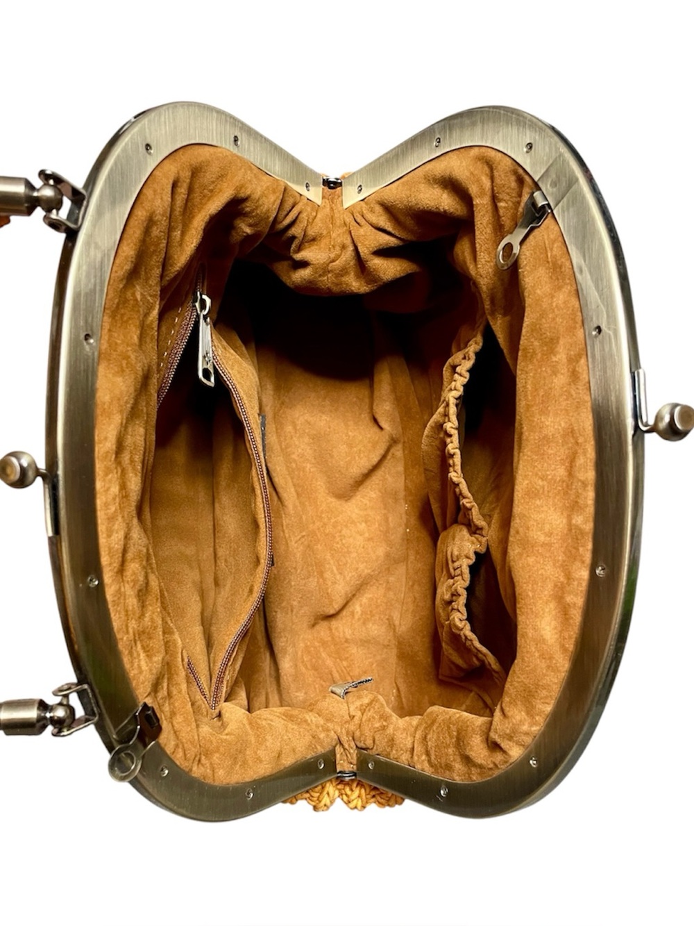Patricia Nash Willow Woven Cotton Frame Top-Handle Crossbody Kisslock 2-Way Bag - Picture 7 of 9